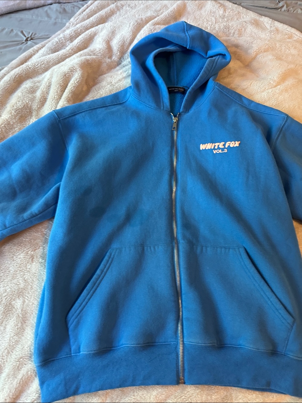 White Fox Boutique Blue Full-Zip Hoodie Jacket